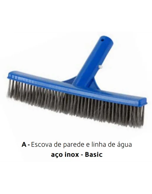 ESCOVA DE PAREDE E LINHA DE ÁGUA INOX