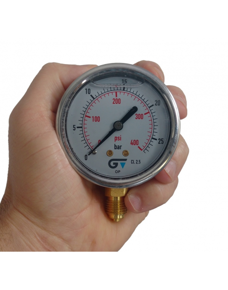 Man&oacute;metro 0 - 1000 BAR Con Glicerina Conexi&oacute;n 1/4" BSP Inferior. Esfera De 63 Mm
