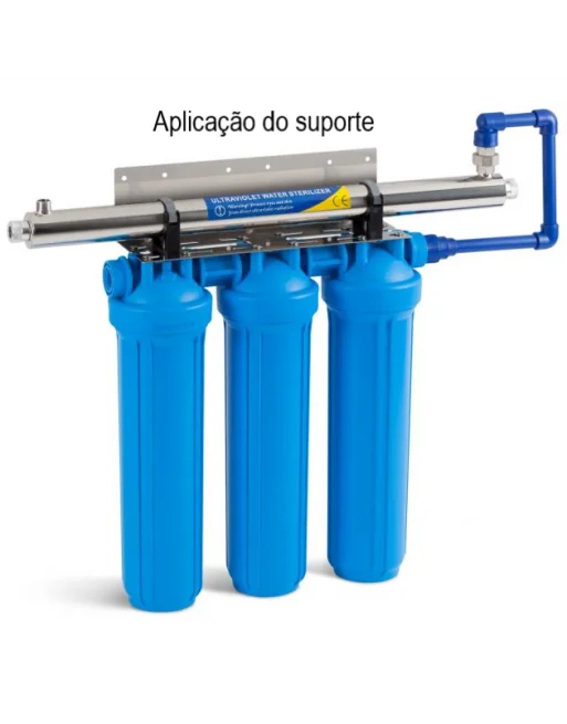 SUPORTE TRIPLO EM AÇO INOX P/ FILTRO BIG BLUE TRIO