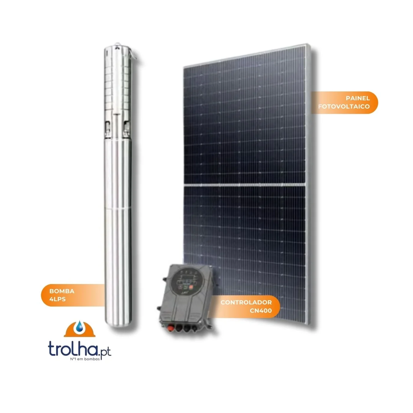 KIT SOLAR C/ BOMBAS SUB. SOLARES 4LPS 4"
