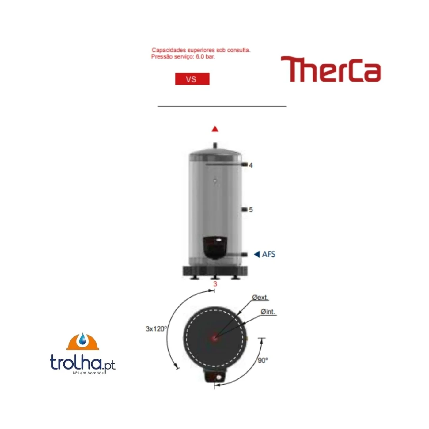 TERMOELÉTRICO AQS AISI 444 VERTICAL SOLO THERCA
