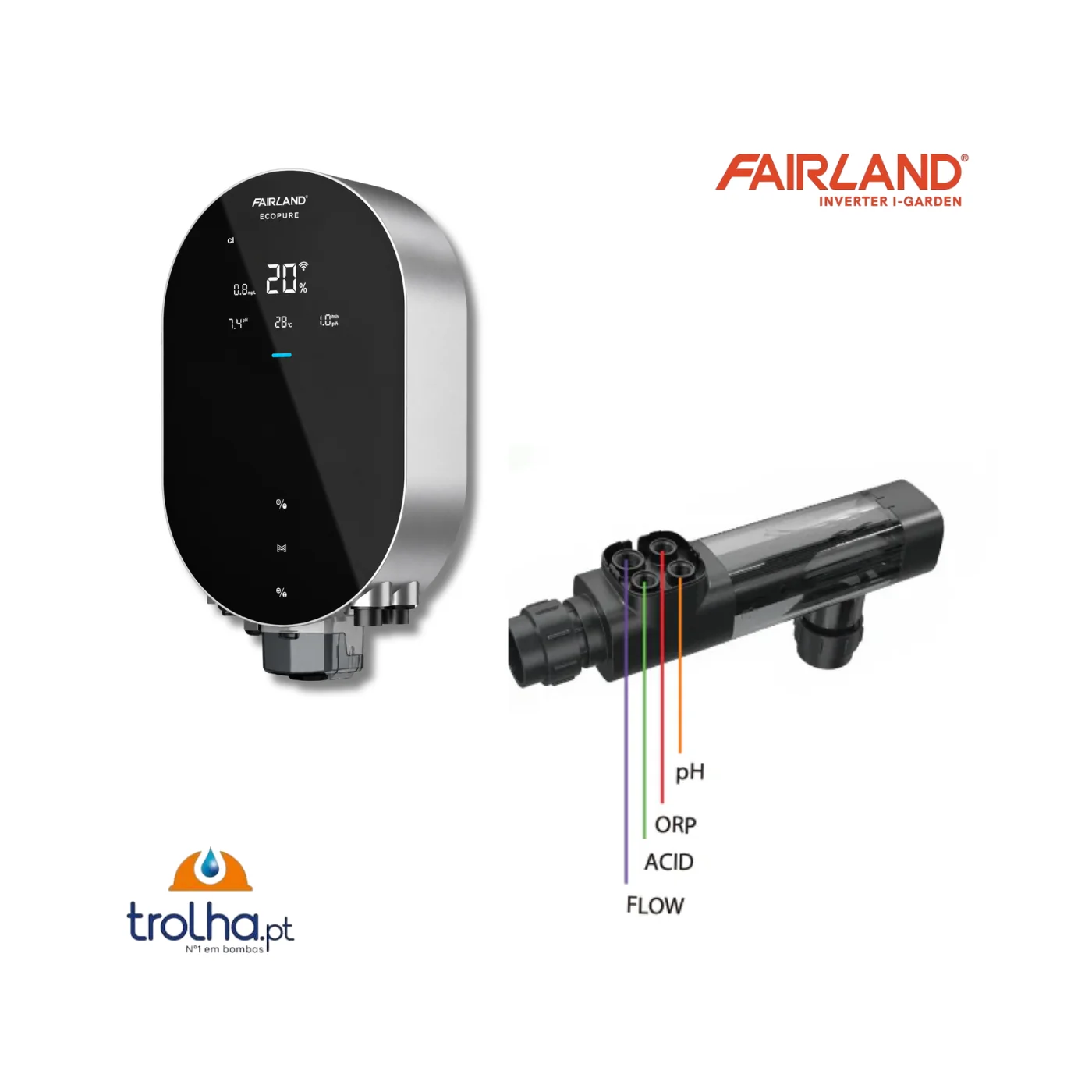 ELETRÓLISE DE SAL INVERTER AQUARK ECOPURE + DOSEADORA DE PH + REDOX + ORP