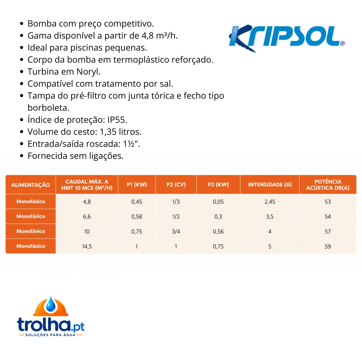 BOMBA DE PISCINA ONDINA KRIPSOL
