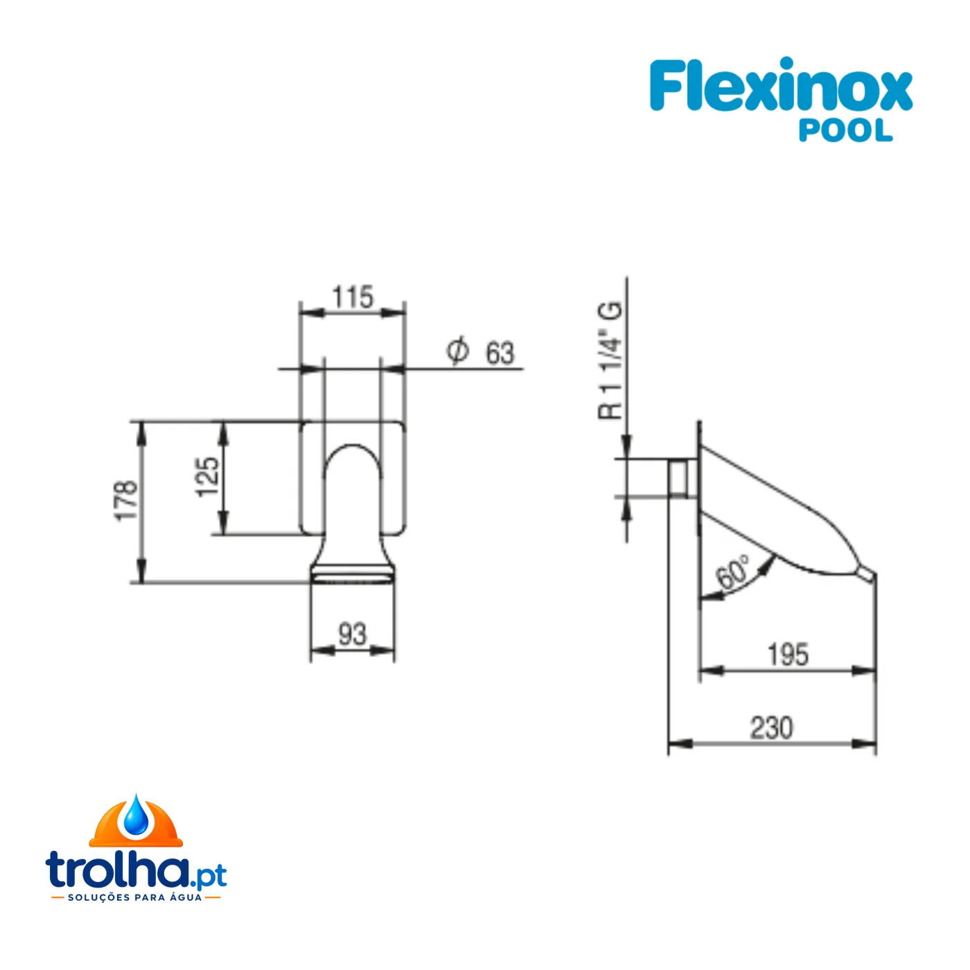 CANHÃO DE PAREDE MOANA FLEXINOX