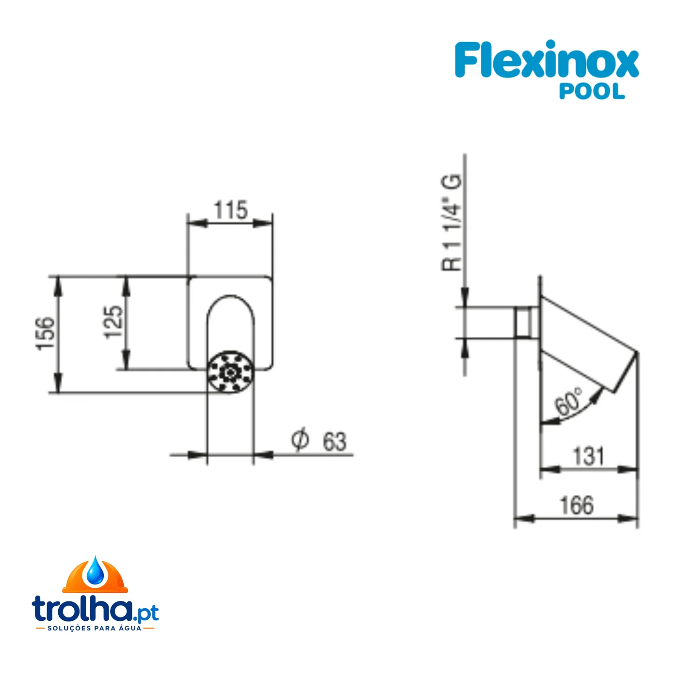 CANHÃO DE PAREDE MIRA FLEXINOX