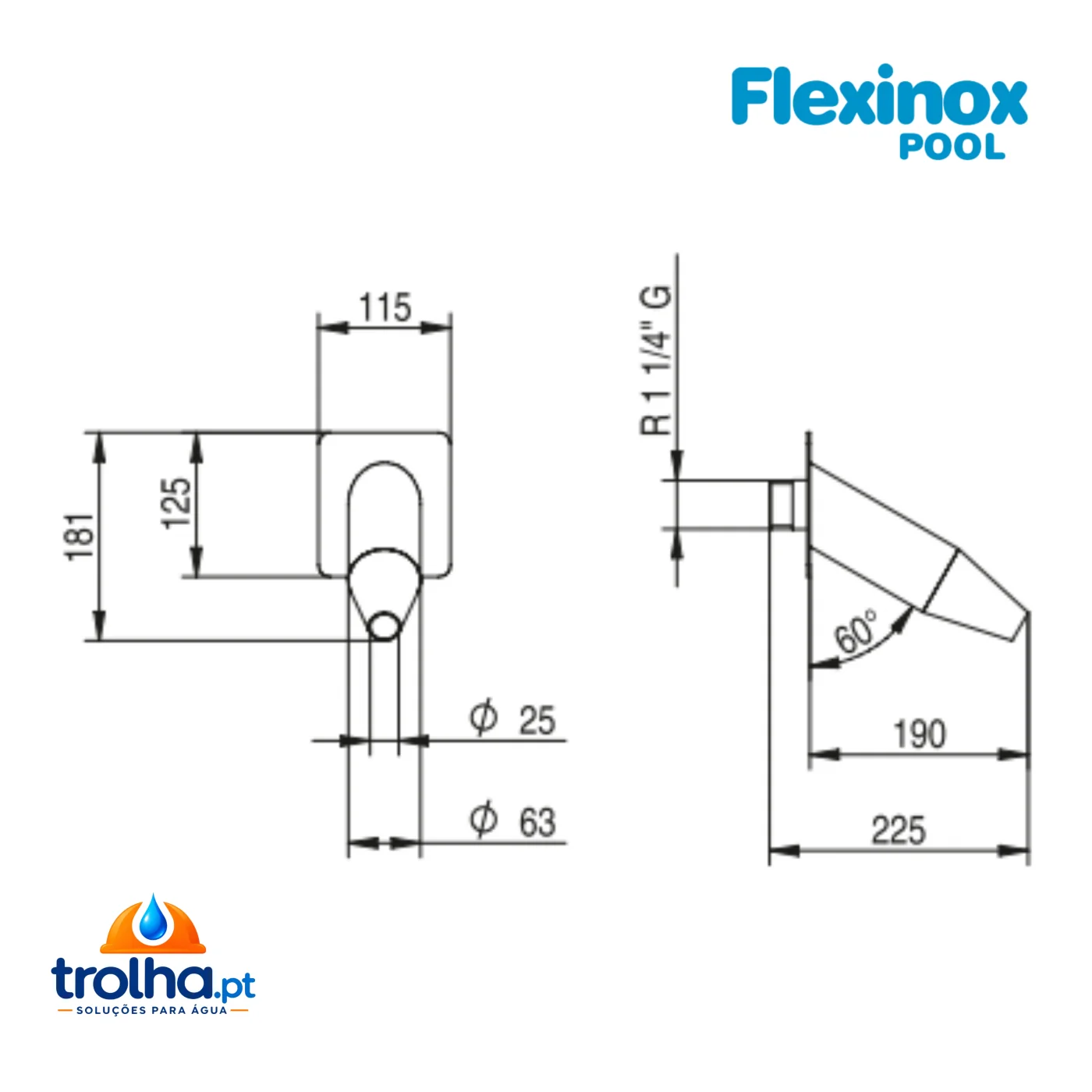 CANHÃO DE PAREDE LANA FLEXINOX