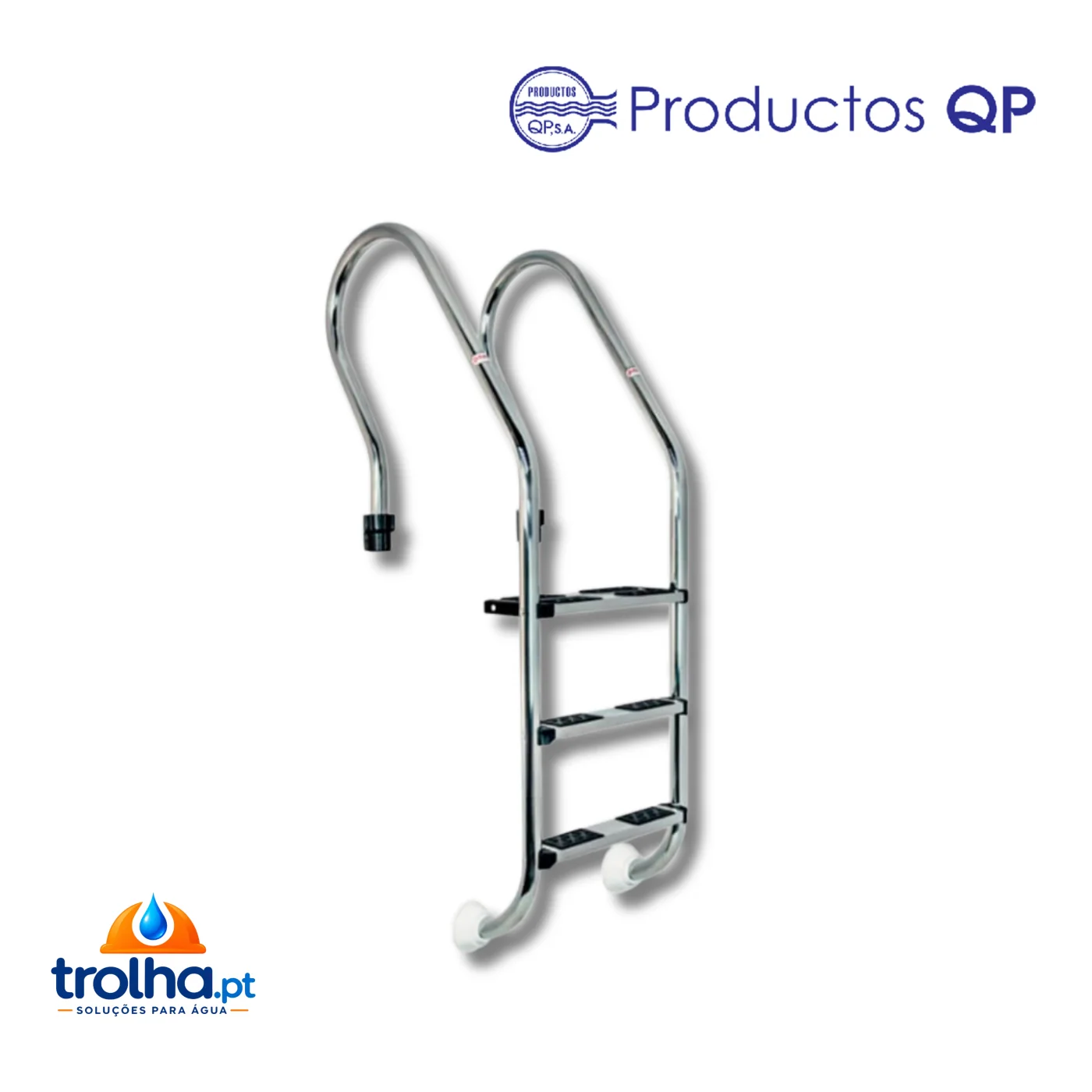 ESCADA DE PISCINA MISTA QP AÇO INOXIDÁVEL AISI316