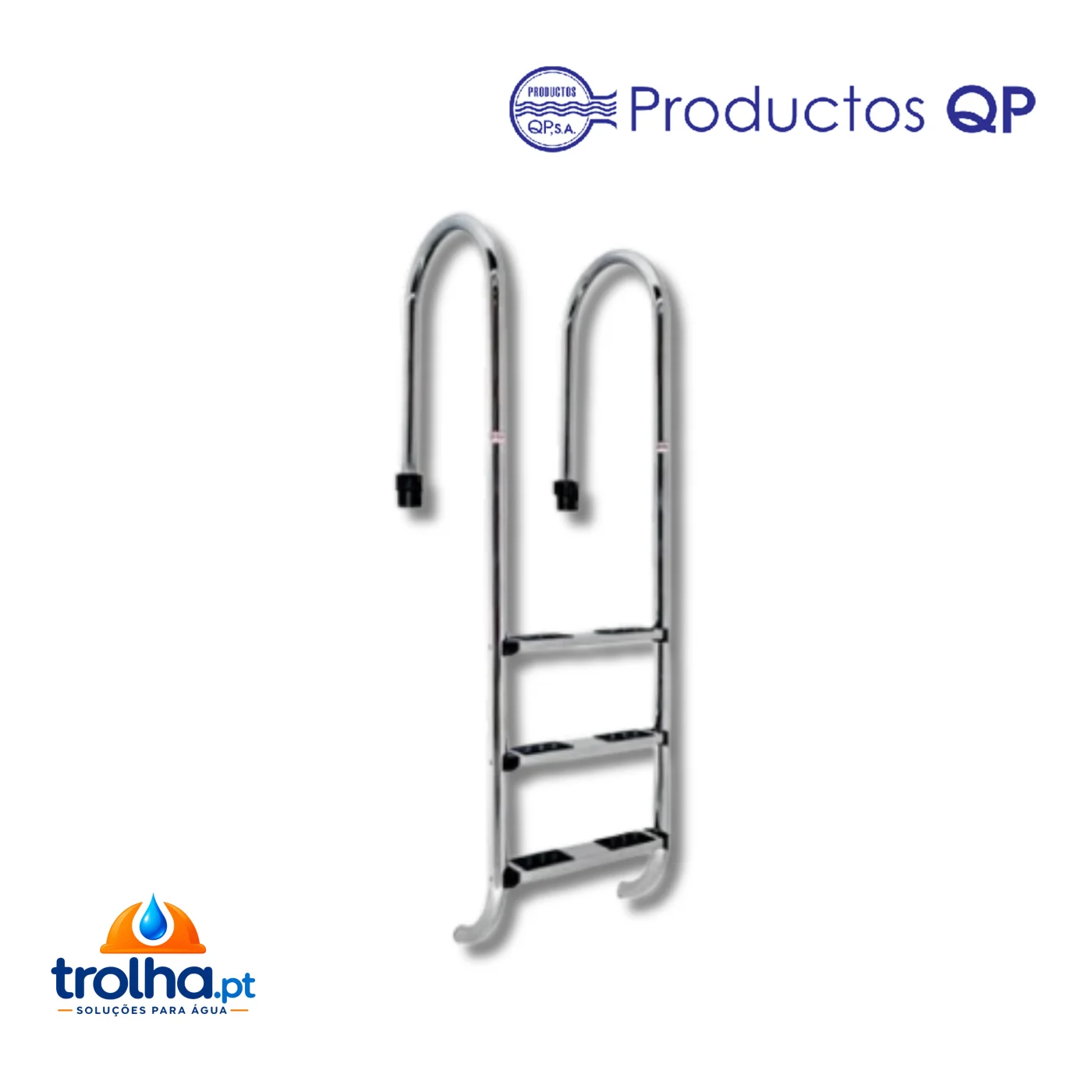 ESCADA DE PISCINA MURO ESTREITO QP AÇO INOXIDÁVEL AISI316